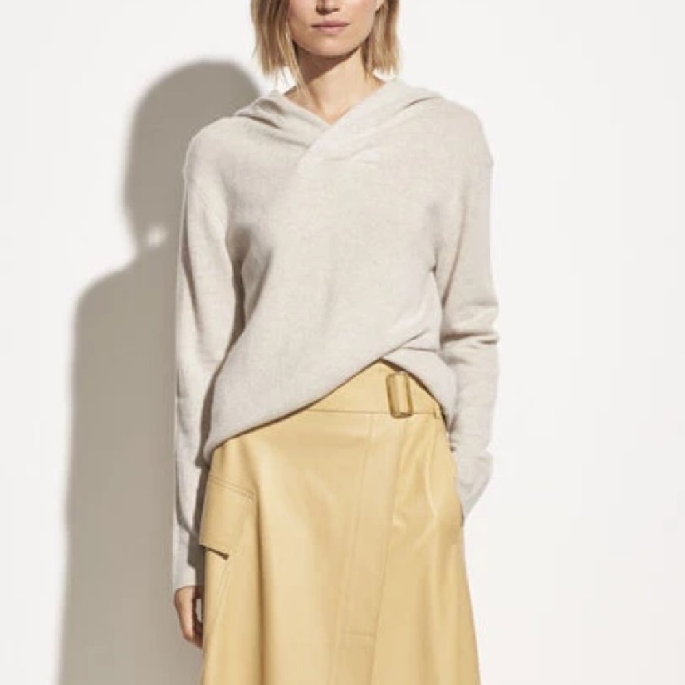 Vince Cashmere Blend Cross Front Hoodie XS